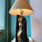 Vintage Gold and Black Abstract Female Male Lamp by FAIP
