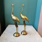 Vintage Pair of Brass Etched Cranes