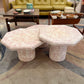 Vintage Set of 3 Pale Pink Octagonal Faux Stone Nesting Tables