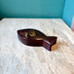 Vintage Brown Lacquered Fish Trinket Box