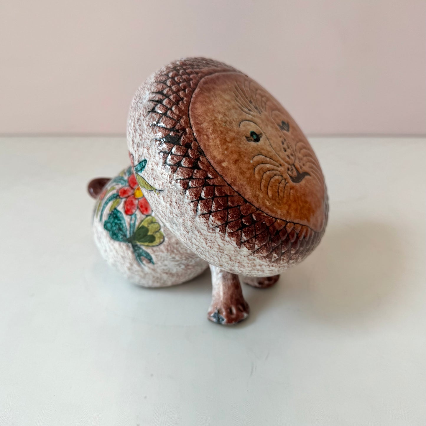 Vintage Italian Ceramic Lion Coin Bank