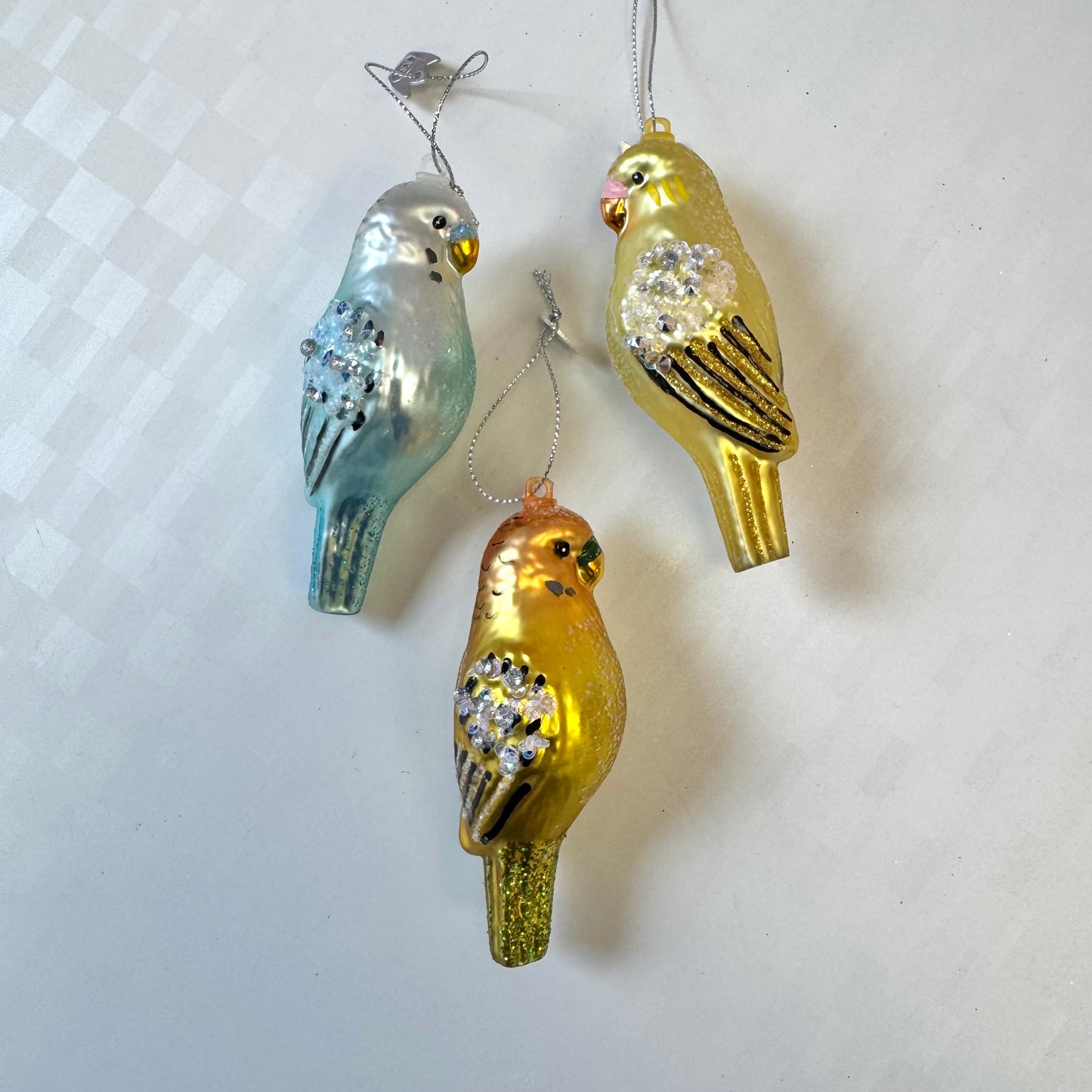Parakeet Glass Ornament