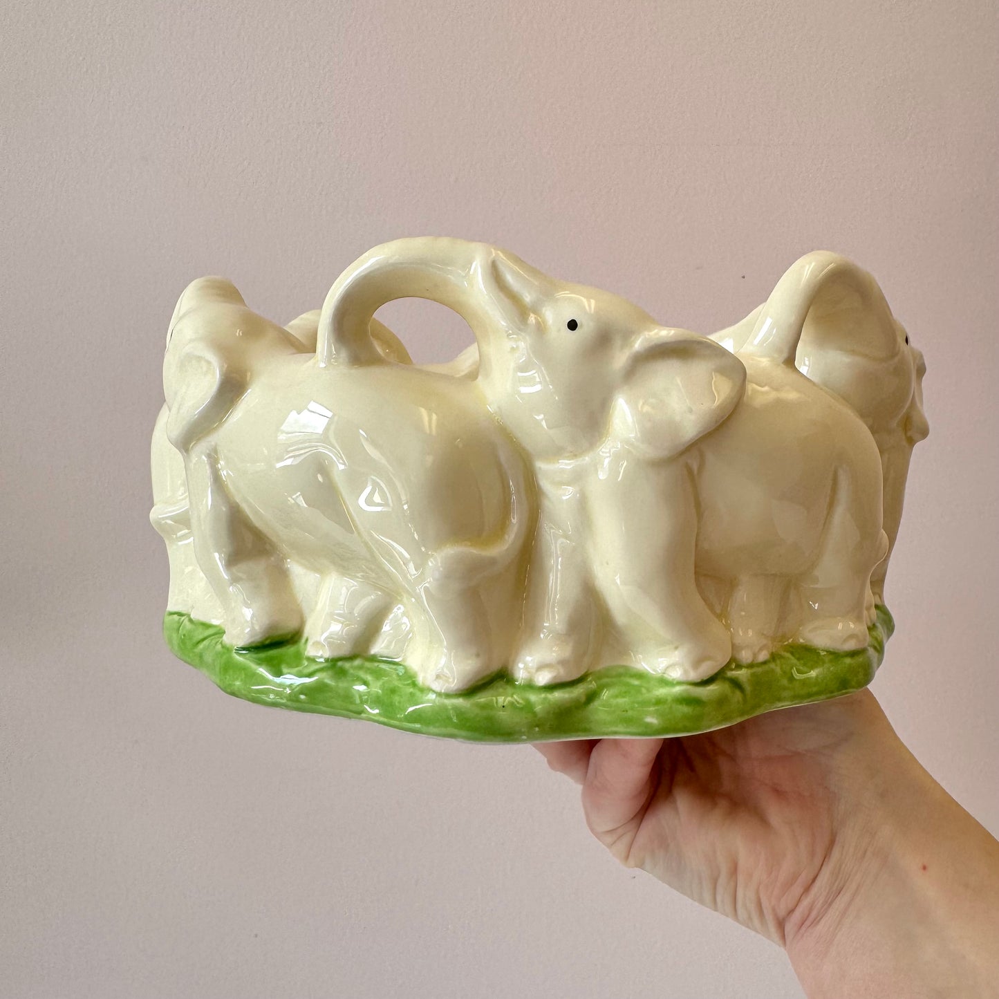 Vintage 1979 Ceramic Elephant Planter by Vandor Imports