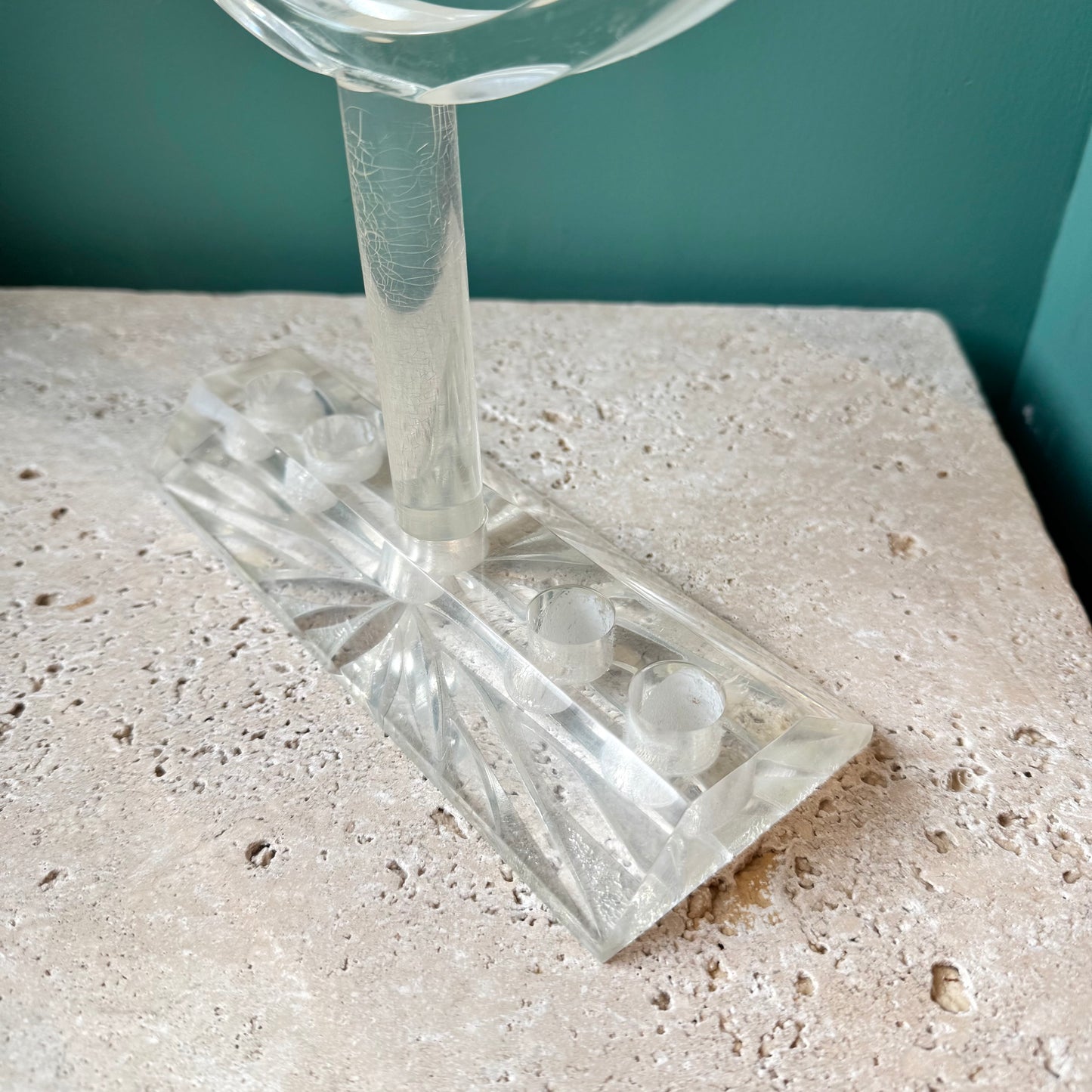 Vintage 1970's Lucite Double-Sided Tabletop Vanity Mirror