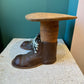 Vintage Folk Art Ceramic Shoes Stool/Plant Stand