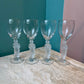 Vintage Set of 4 Bayel France Frosted Crystal Napoleon Cordial Glasses