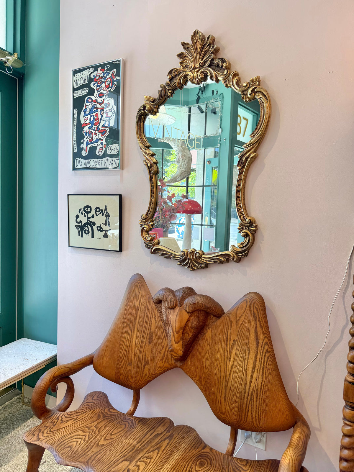 Vintage Large Rococo Giltwood Style Mirror by Union City Mirror