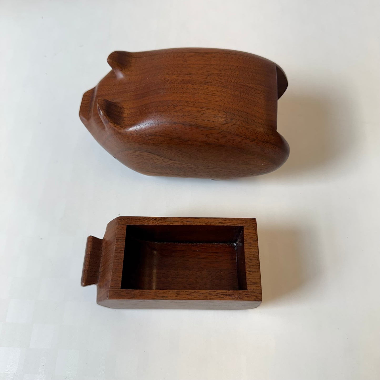 Vintage Wooden Pig Stash Box