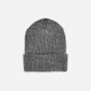 Rib Knit Beanie: Black White
