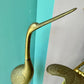 Pair of Extra Large Vintage Brass Crane Birds