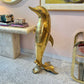 Extra Large Vintage Brass Dolphin Statue