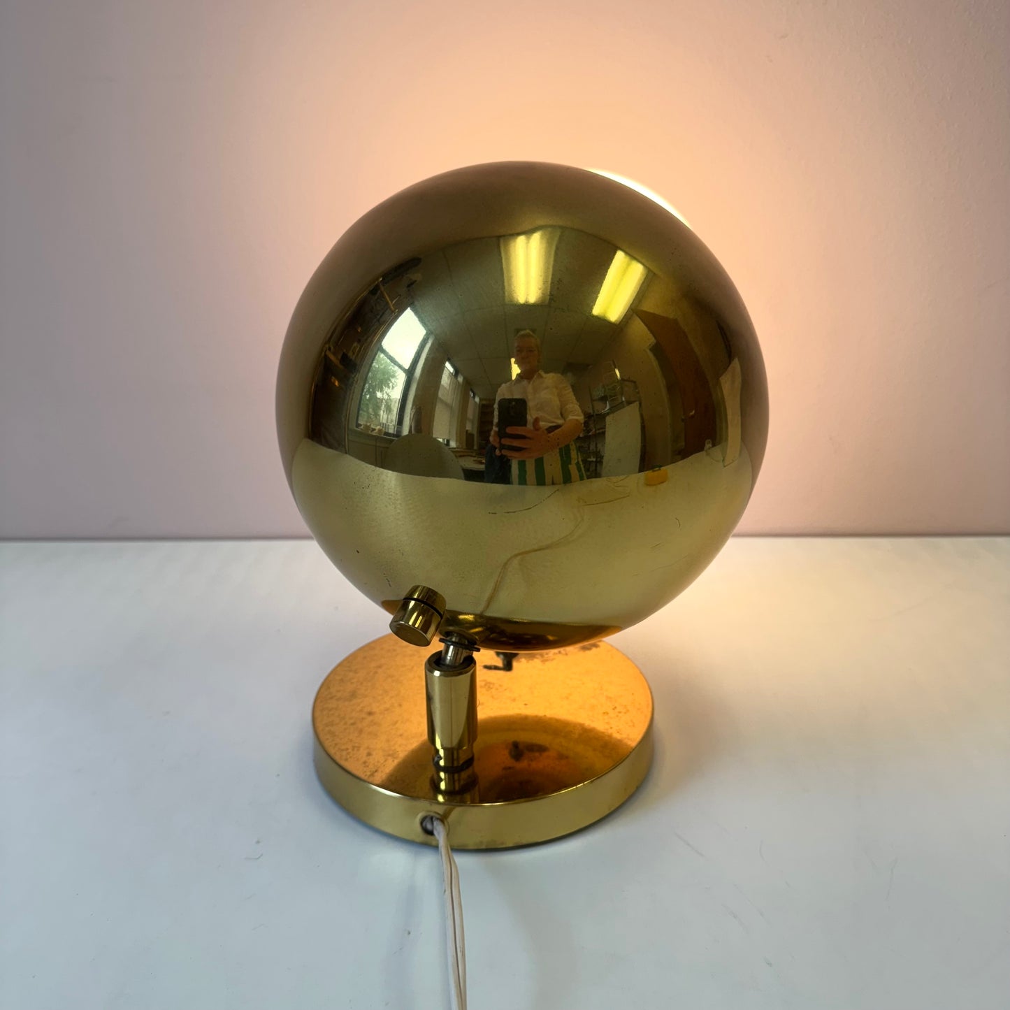 Vintage Brass Space Age Eyeball Lamp