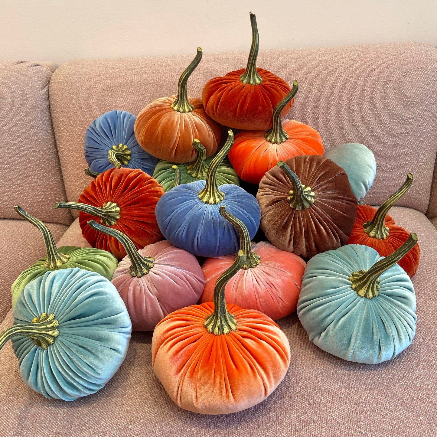 Medium Handmade Velvet Pumpkins