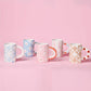 Stripe Floral Handmade Ceramic Coffee Mug