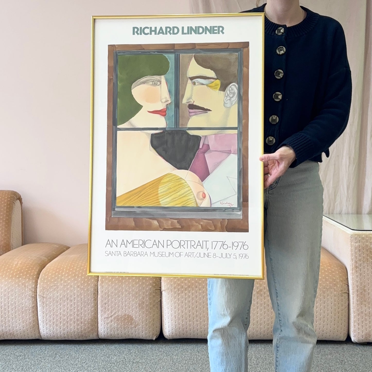 Vintage 1976 "An American Portrait" Framed Exhibition Poster