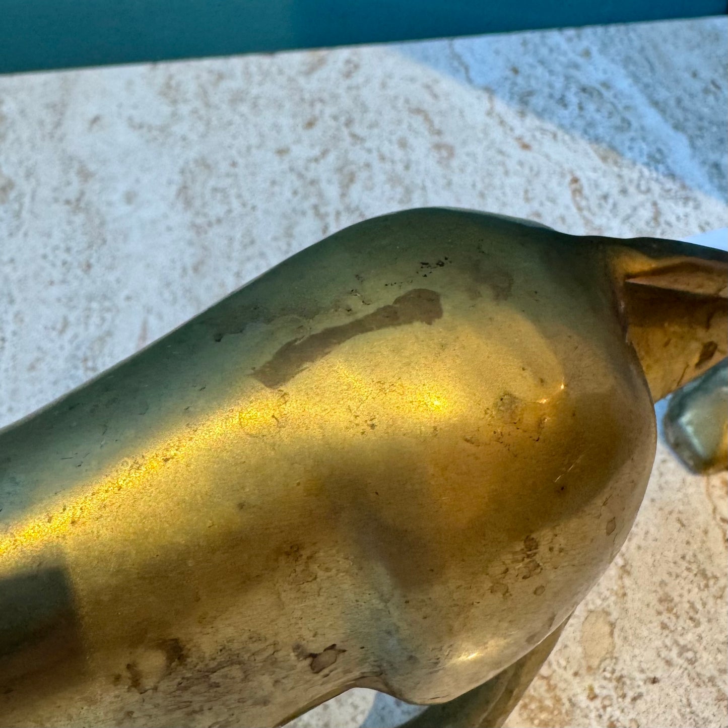 Vintage Brass Lion Statue