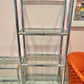 Vintage Chrome Etagere Shelf with Brass Bamboo Accents