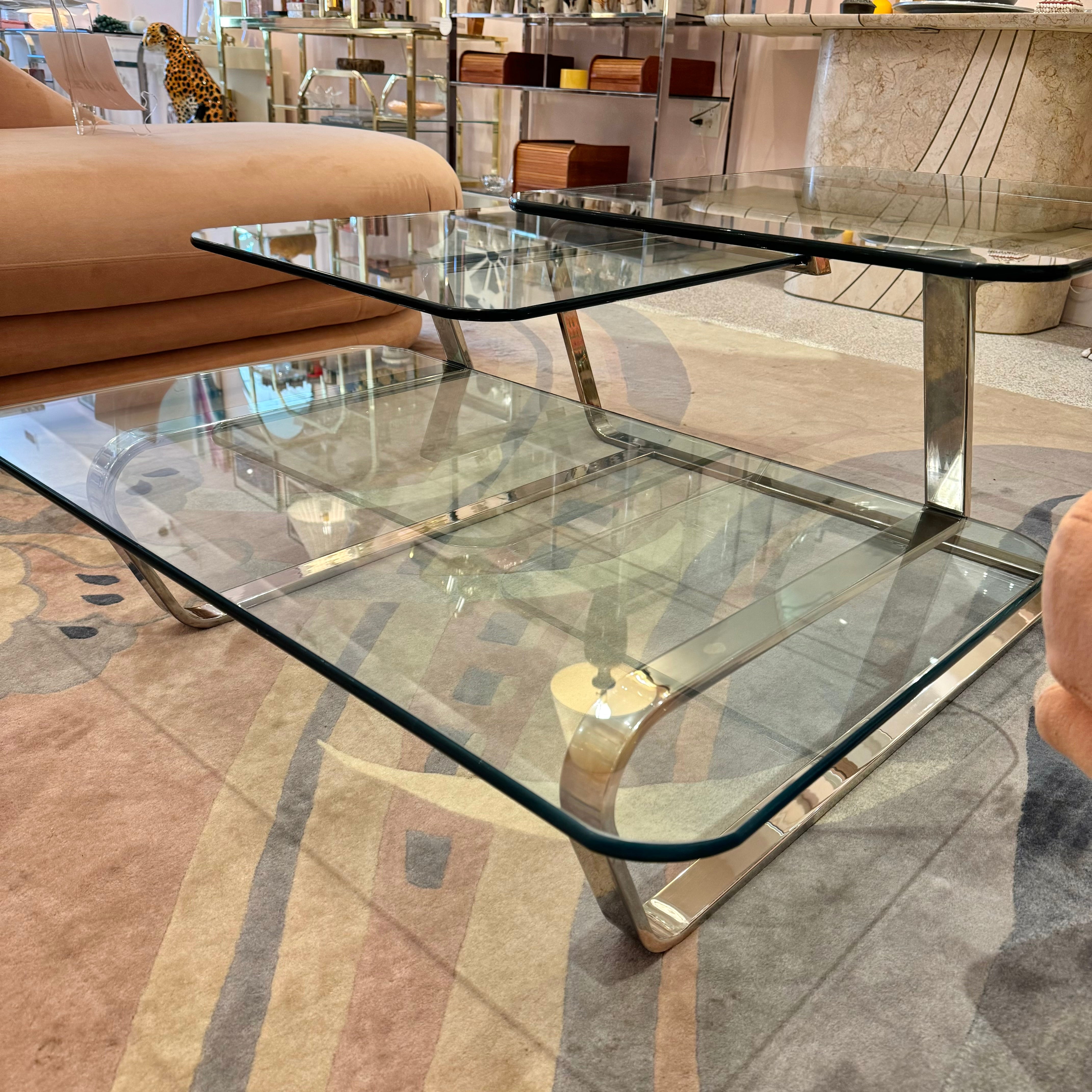 3 tier glass coffee table discount