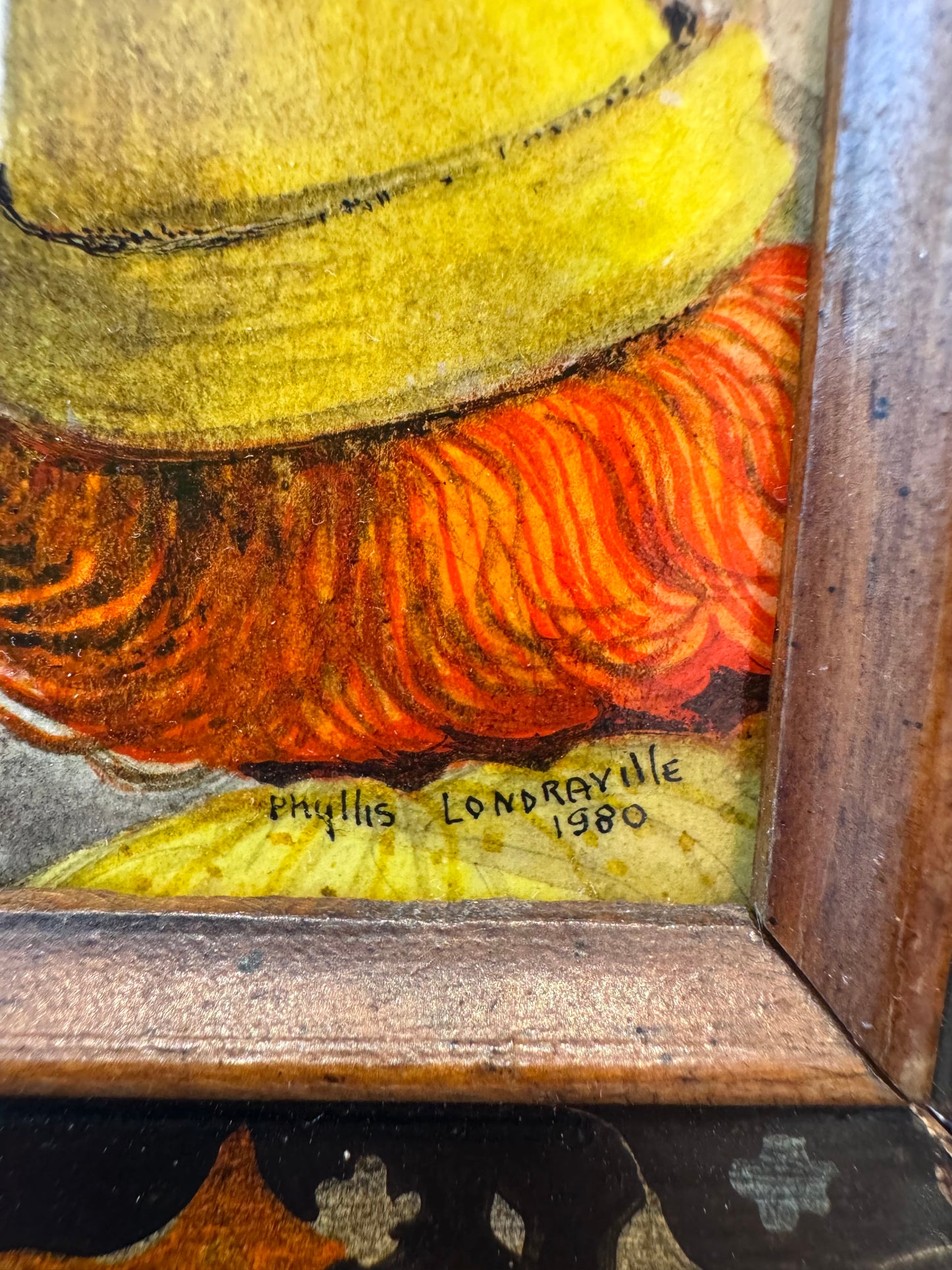 Vintage Small Original Framed "The Little Circus" 1980 Mixed Media on Board by Phyllis Londraville