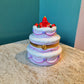 Strawberry Birthday Cake Hand Painted Trinket Box