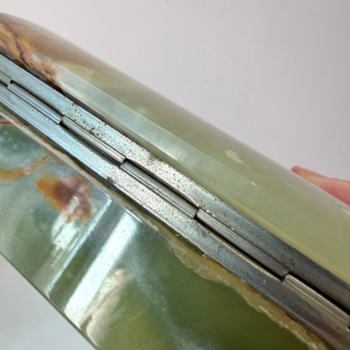 Vintage Green Onyx Hinged Box