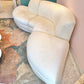 Vintage Three Piece Serpentine Ivory Sectional Sofa