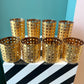 Set of 4 Vintage Gold Cannella Rattan Highball Glasses by Culver