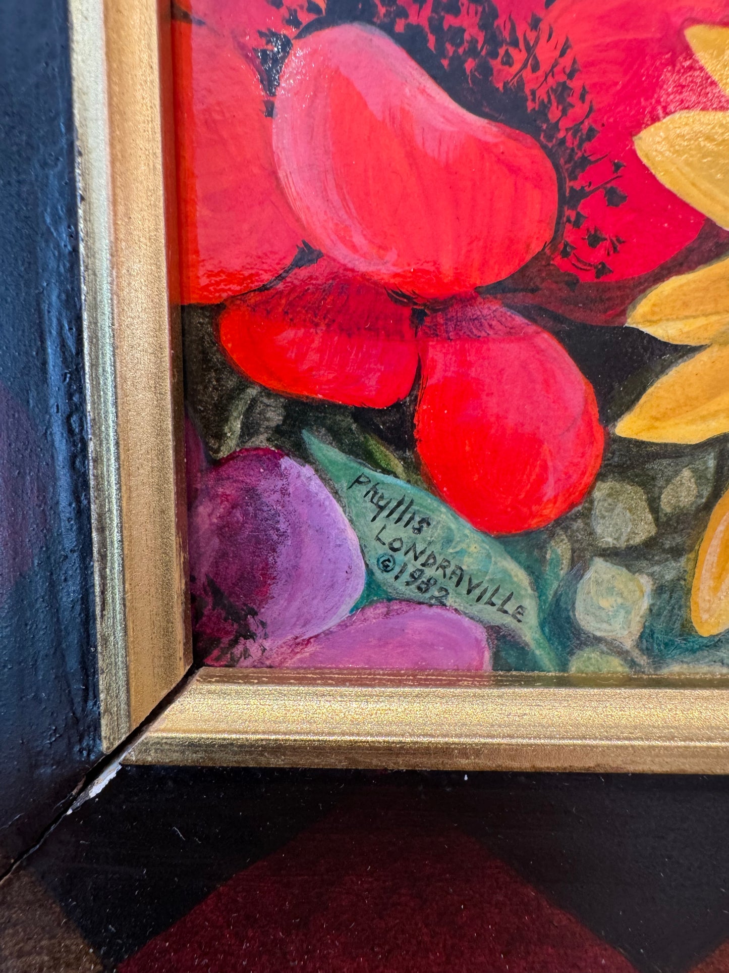 Vintage Original Framed "Once Upon A Springtime" 1981-1982 Acrylic on Board by Phyllis Londraville