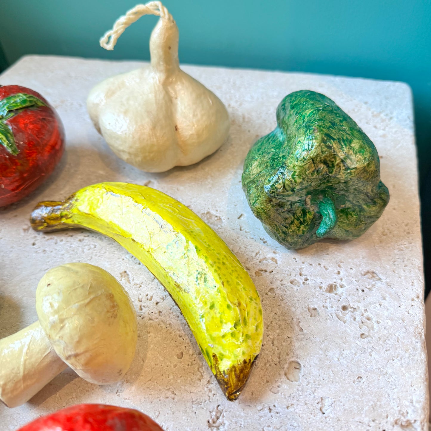 Set of 8 Vintage Mexican Folk Art Paper Mache Fruit & Vegetables