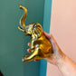 Vintage Seated Brass Elephant Statue