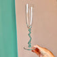 Pair of Vintage Zig Zag Stem Champagne Flutes