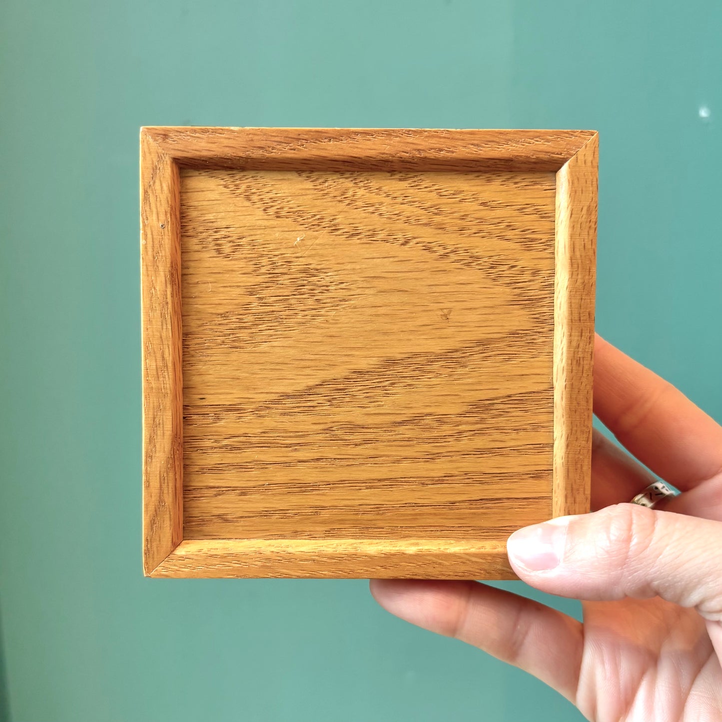 Vintage Small Square Wooden Storage Box