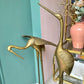 Pair of Extra Large Vintage Brass Crane Birds