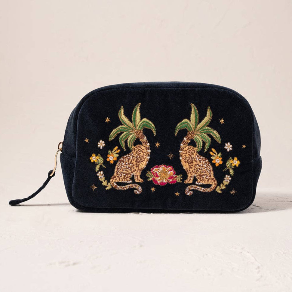 Tropical Jaguar Makeup Bag by Elizabeth Scarlett