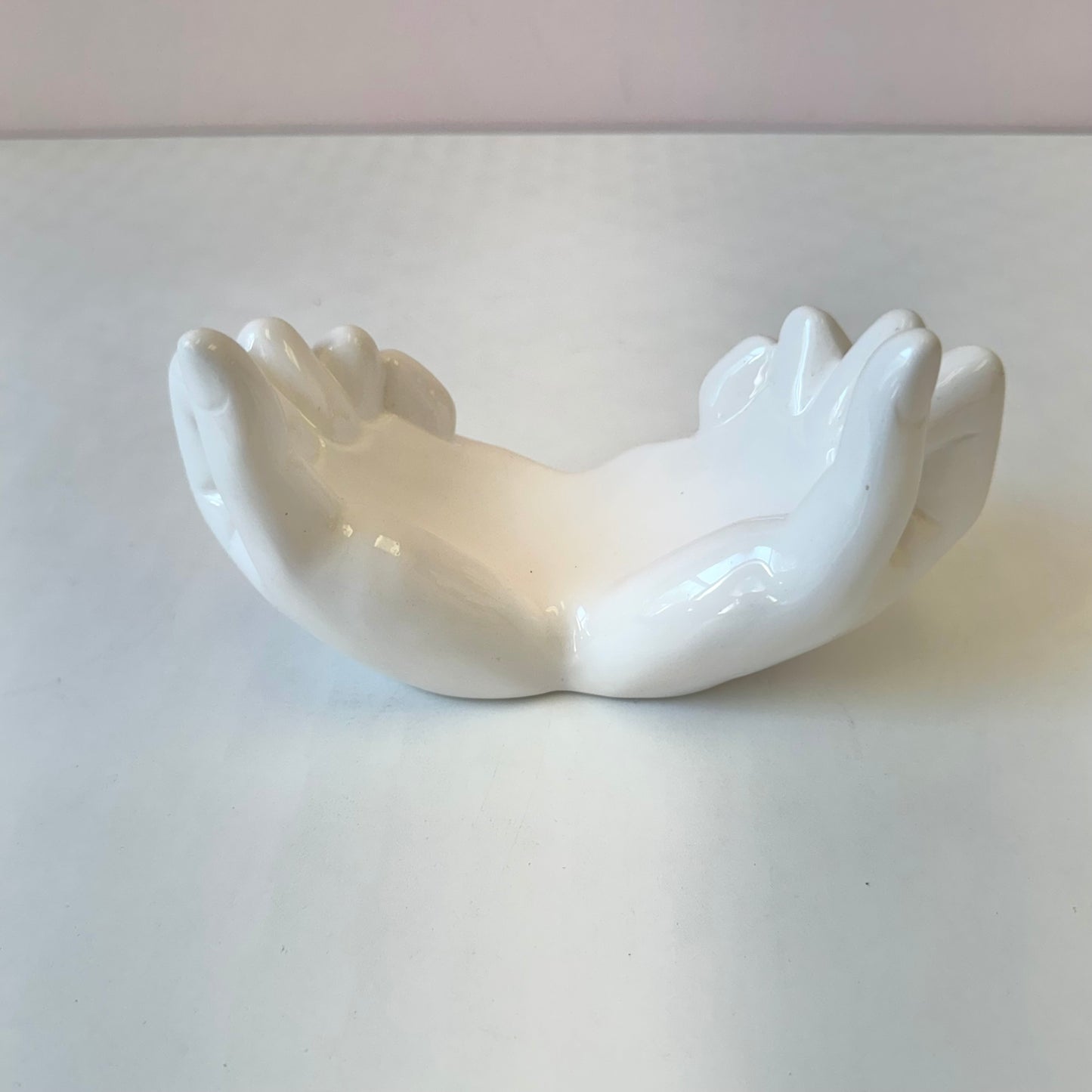 Vintage White Ceramic Hands Catchall
