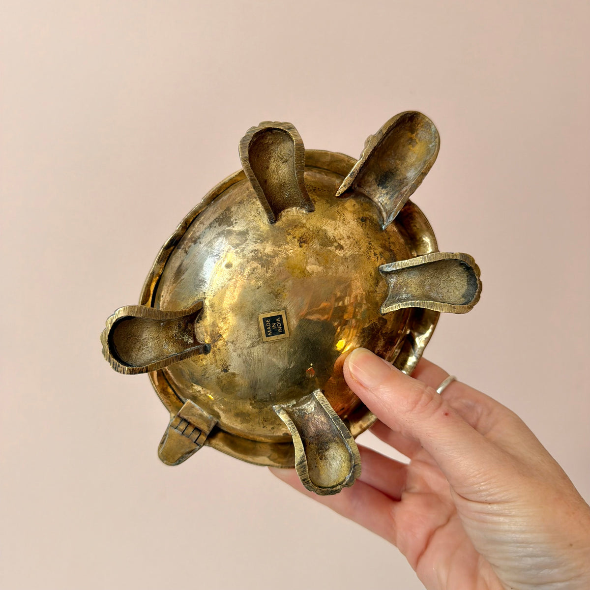 Vintage Brass Turtle Ashtray/Trinket box
