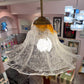 Vintage Two Tone Mazzega Style Glass Pendant Light Fixture