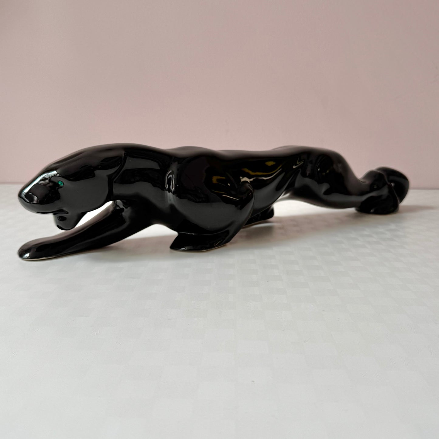 Vintage Ceramic Black Panther Statue