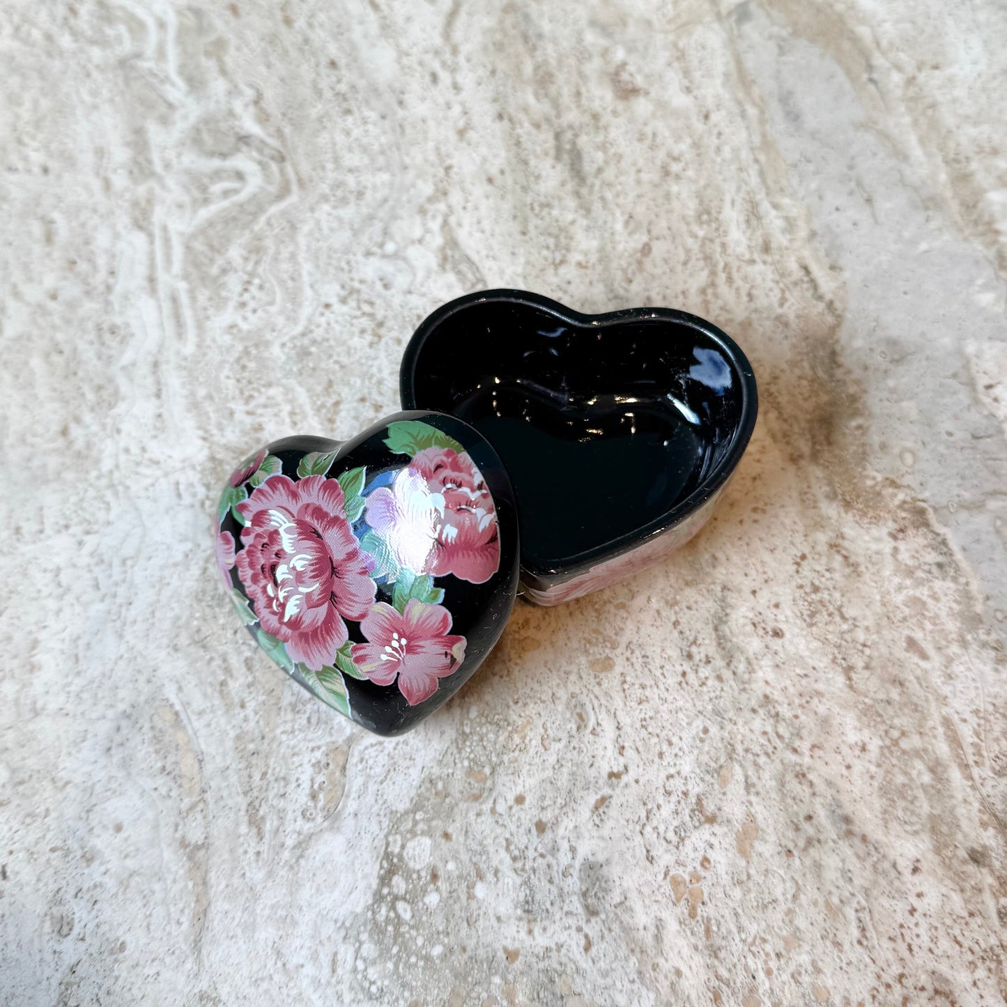 Vintage Otagiri Floral Heart Box