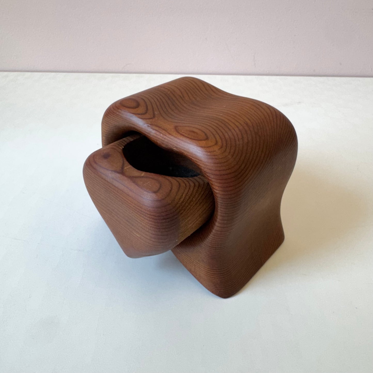 Vintage Handcrafted Redwood Heart Box