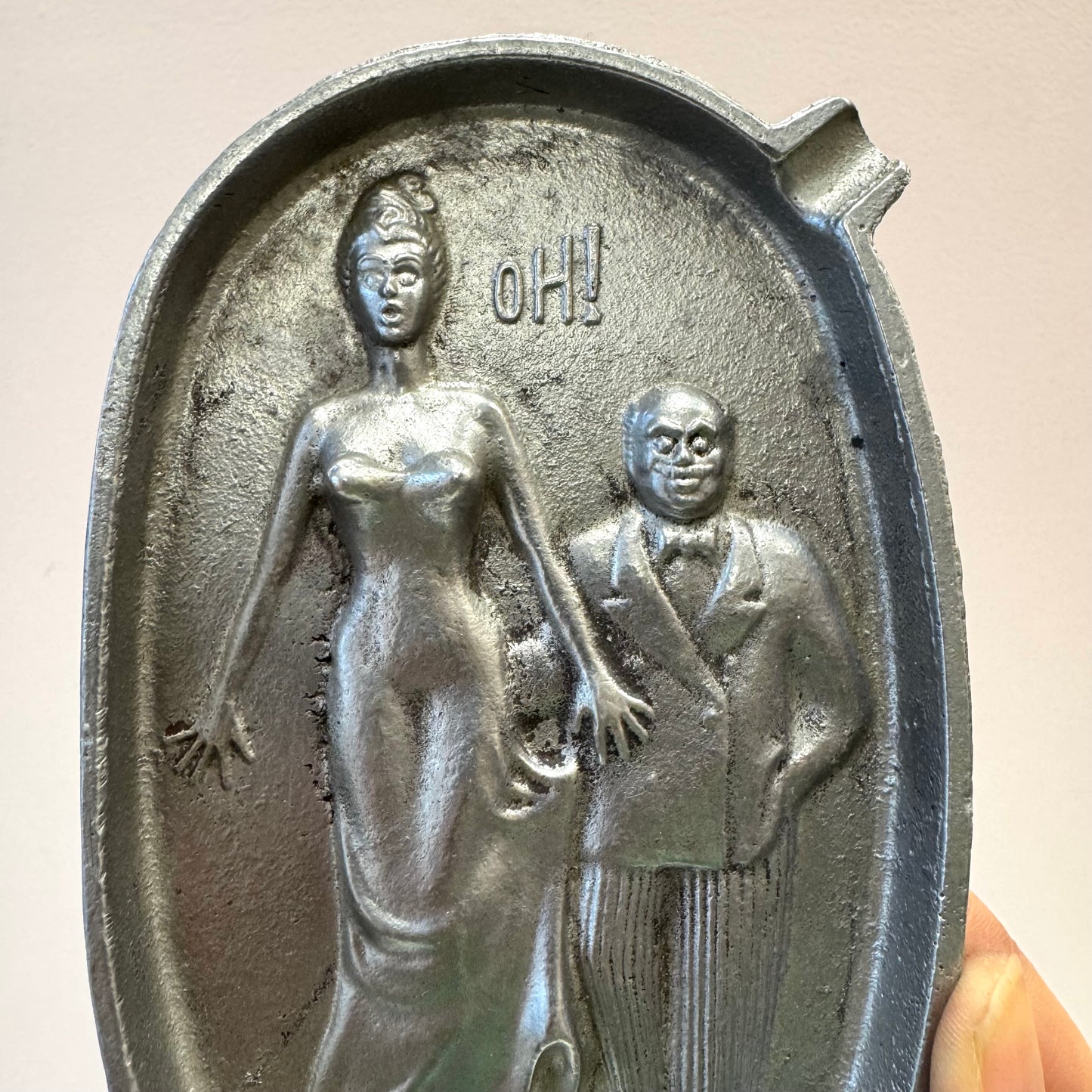 Vintage Aluminum Risqué Butt Pinch Ashtray