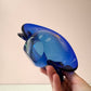 Vintage Murano Glass Blue and Green Clam Shell Bowl