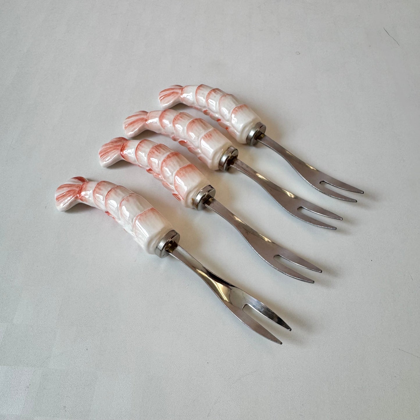 Vintage Set of 4 Shrimp Handled Appetizer Forks by Shafford