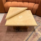 Vintage Two-Level Faux Goatskin Lacquer and Brass Coffee Table