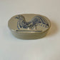 Vintage Folk Art Stoneware Rooster Box