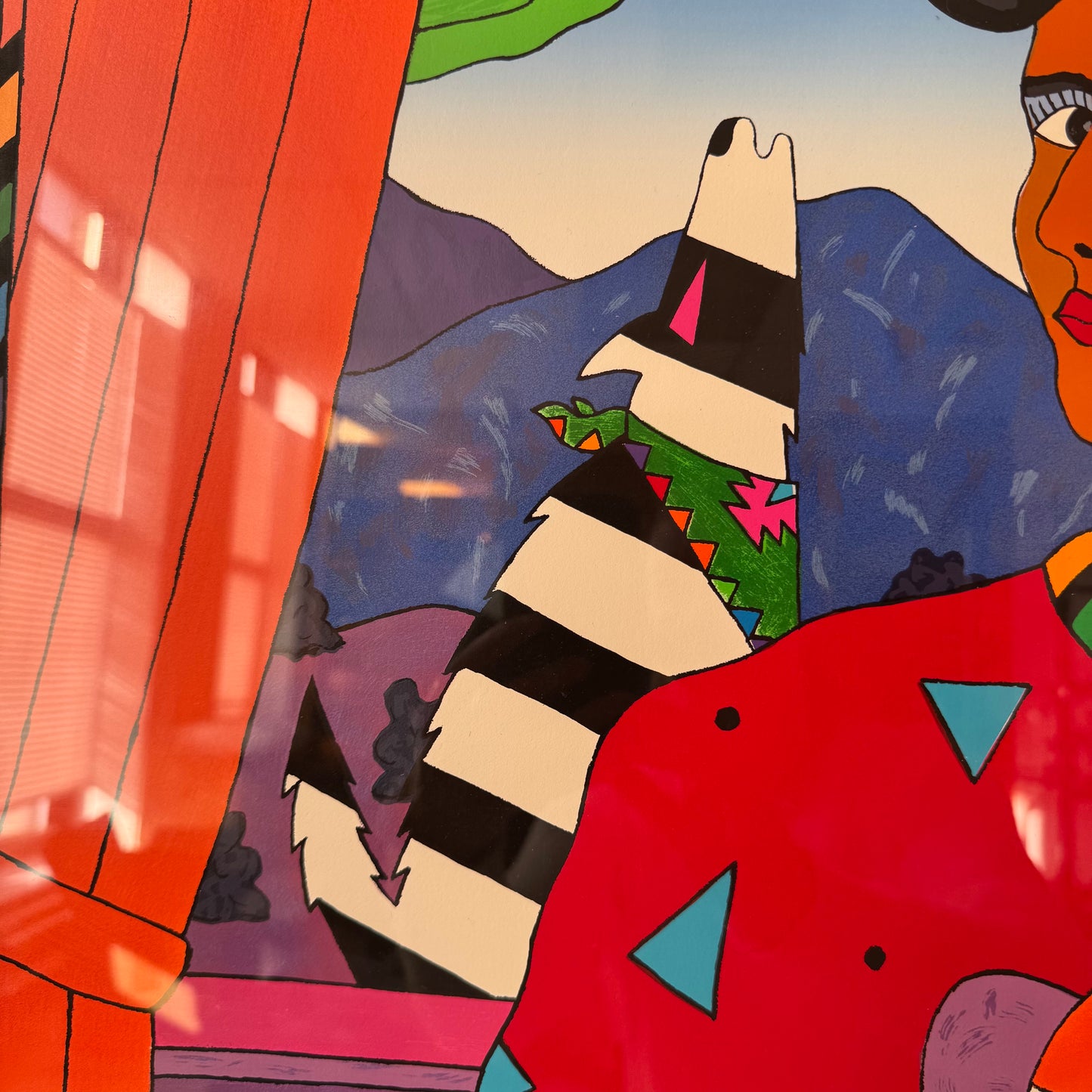 Vintage Large Framed Limited Edition Signed and Numbered Serigraph by Tavlos