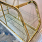 Vintage Asymmetrical Brass and Glass Etagere by DIA