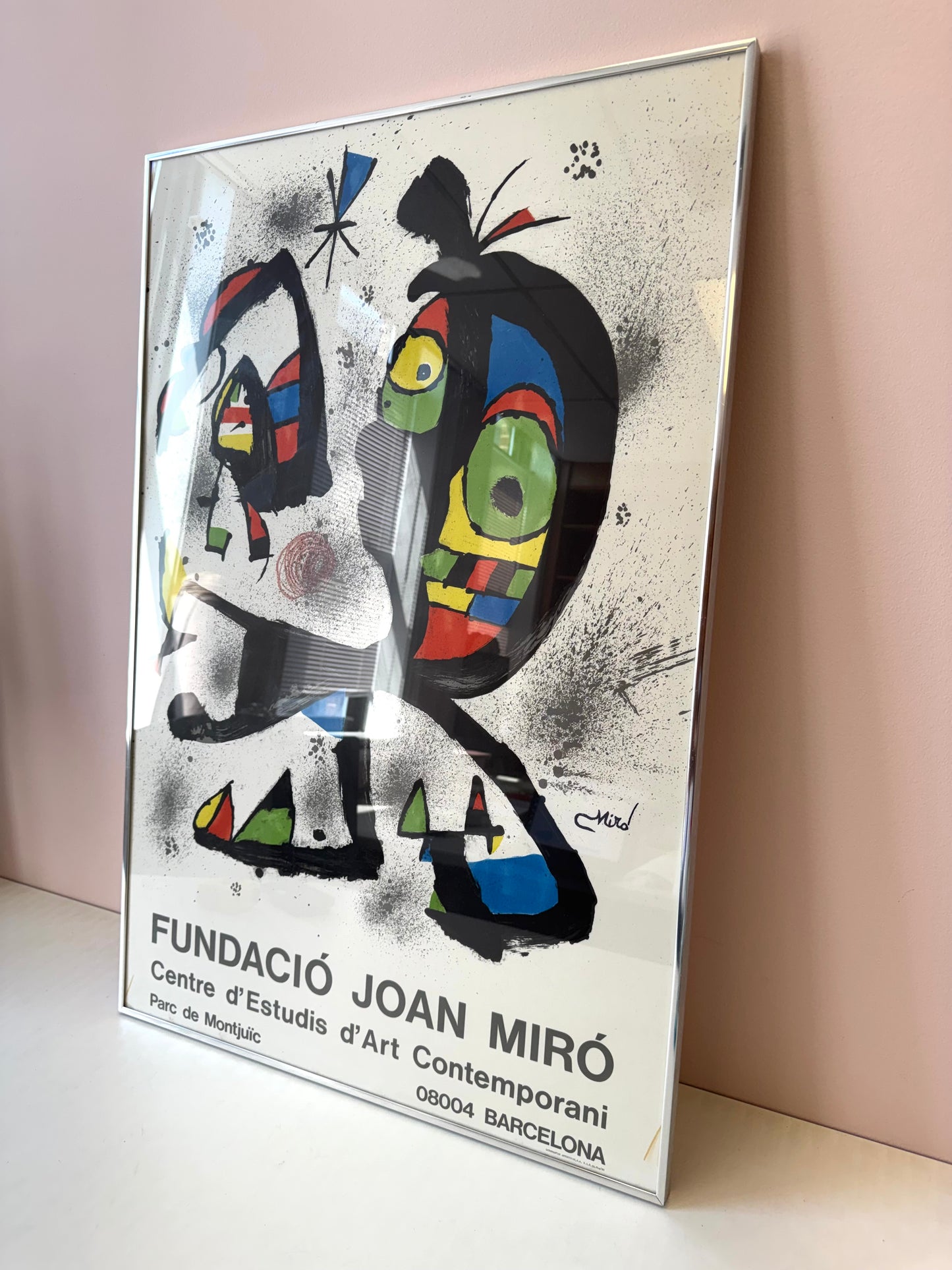 Vintage Framed "Fundació Joan Miro" Exhibition Poster