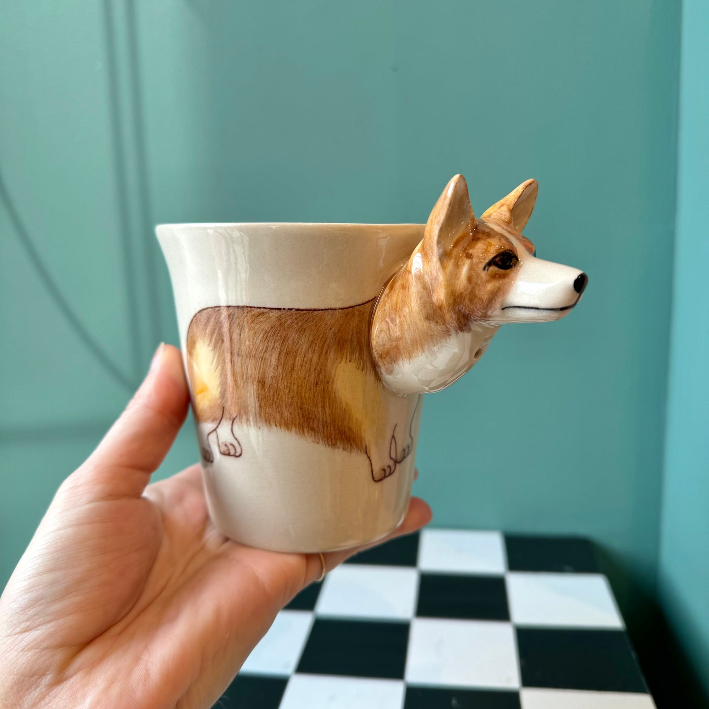 Tan Corgi Ceramic Mug