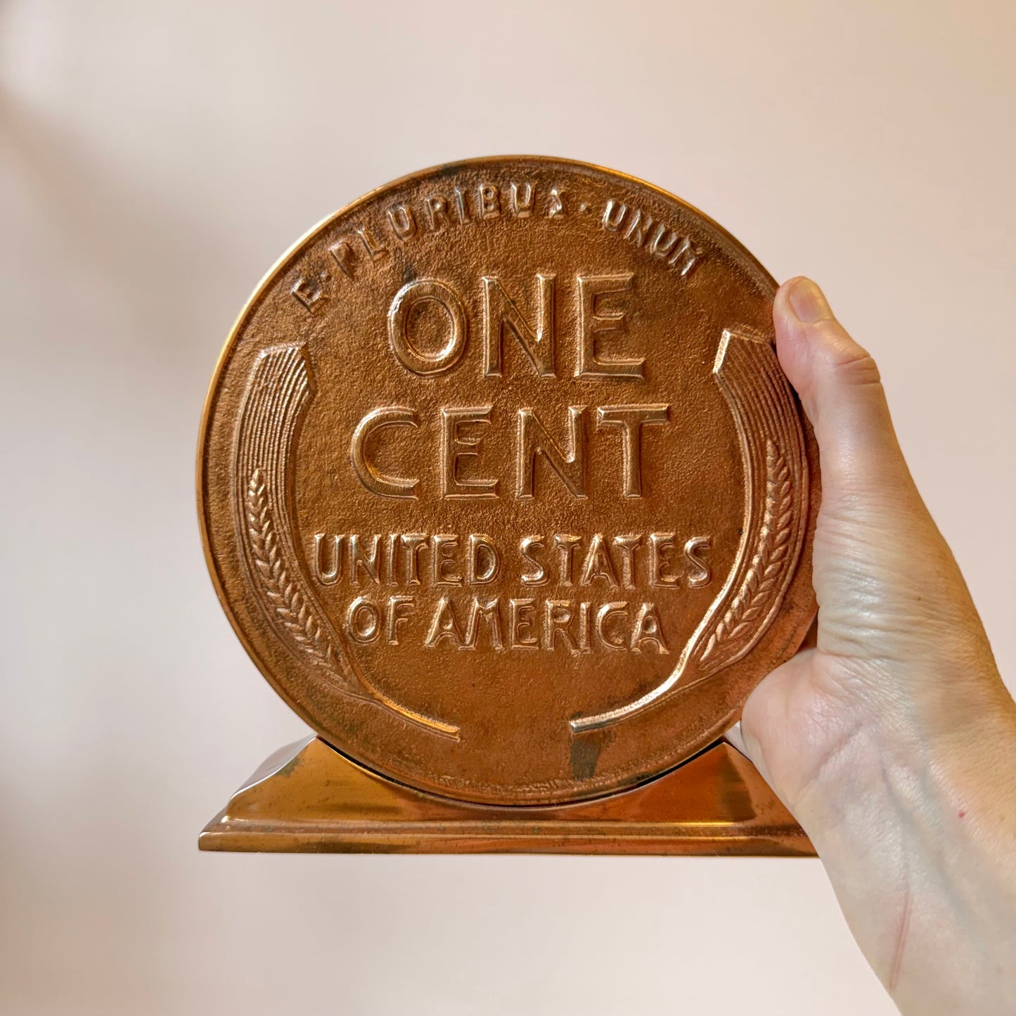 Vintage Novelty "One Cent" Wheat Penny Money Box